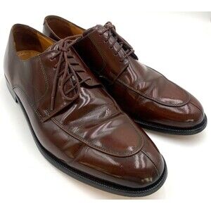 Cole Haan Mens Oxford Dress Shoes Brown Leather Split Toe Lace Up 12M made India
